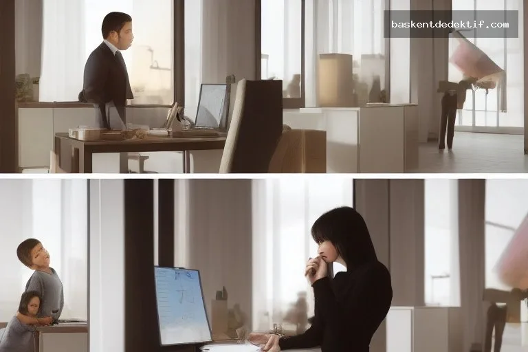 Adana dedektif ofisinde profesyonel bir detektiv raporu inceleyen modern ofis ortamı