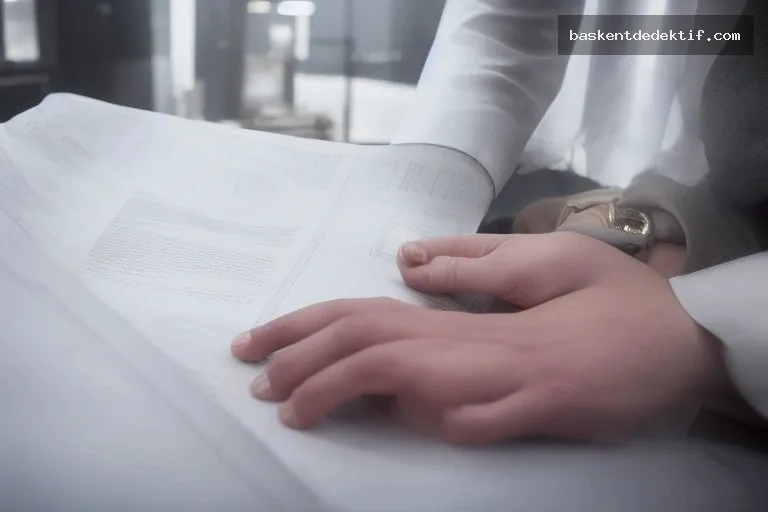 Amasra Özel Dedektif belge incelerken karanlık ofis