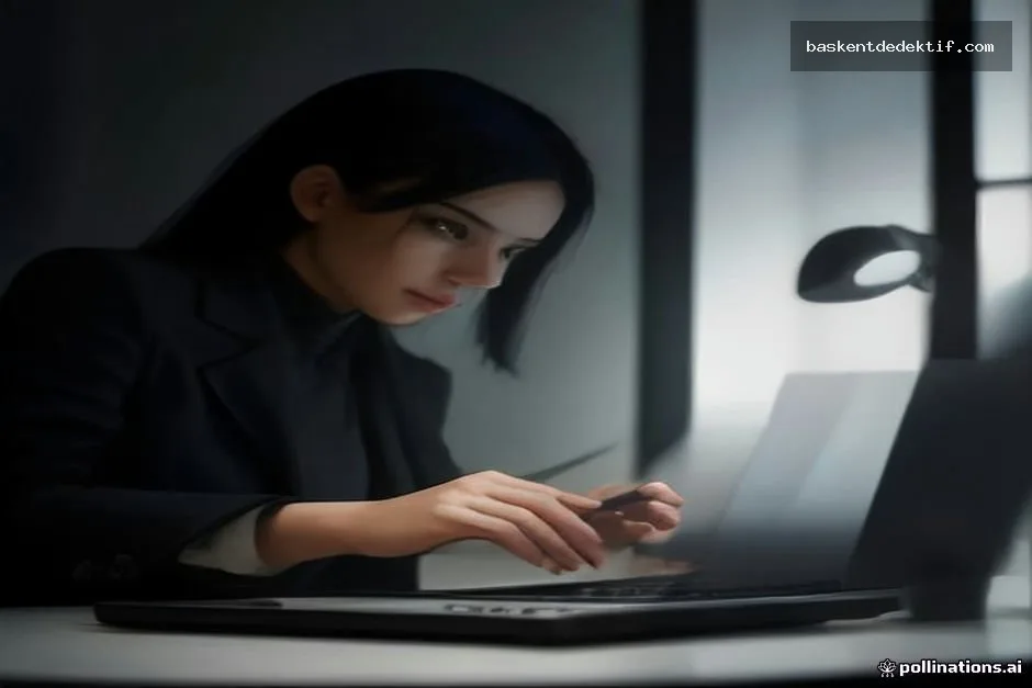 Amasra Merkez Dedektif: Şehrin Gizemlerini Etik ve Güvenli Yöntemlerle Keşfedin! 4 Profesyonel bir Amasra özel dedektif, masraflı bir laptop ile sorgulamalar yaparken odaklı