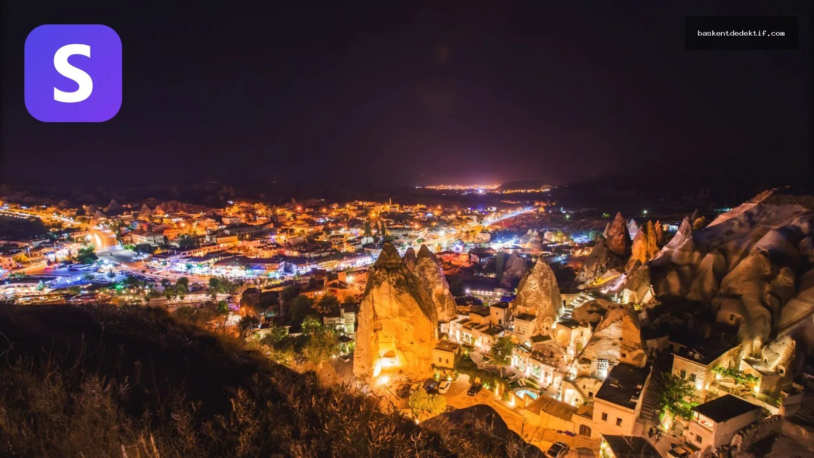 Gece Göreme manzarası ve Avanos Dedektif