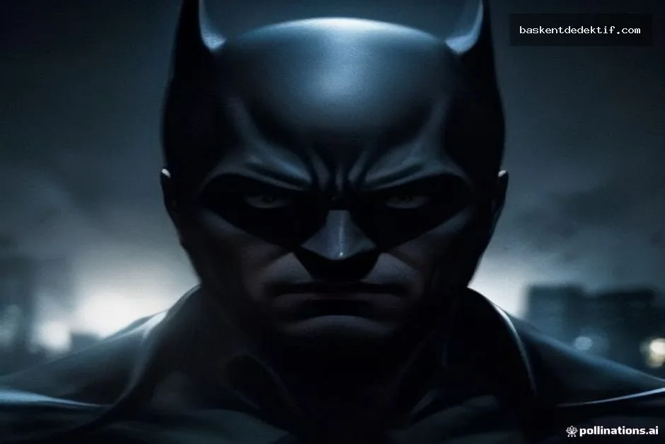 Batman Dedektif kapağı, gölgeli Gotham siluetiyle