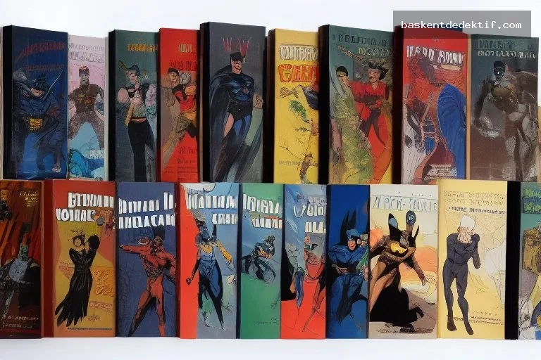 Batman Dedektif: Eş Araştırma ile Şehrin Sırlarını Keşfetme 3 Vintage Batman dedektif comic kapakları klasik kitap dolabında derin odaklı düzenlenmiş