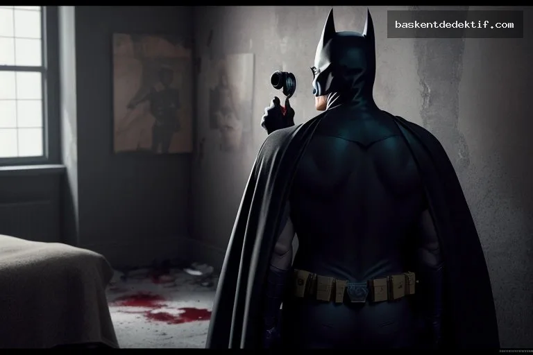 Batman Dedektif: Eş Araştırma ve İz Sürme Sanatı 3 Dedektif Batman Batman dedektifinin kanlı delikli duvarın üstünde inceleyişi