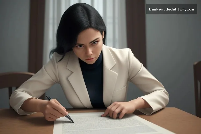 Bilecik Söğüt Dedektif: Şehrin Gizli Gerçeklerini Profesyonel Bir Şekilde Keşfedin 2 Bir dedektif laboratuvar kıyafetiyle belgeleri inceleyen el ile mikroskobun odaklanmış detayı