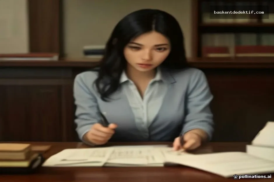 Ofis masasında dosya inceleyen profesyonel Bingöl Dedektif çalışırken