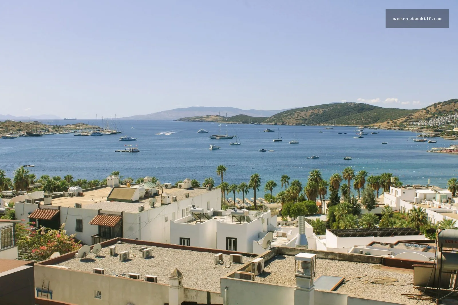 Bodrum’un deniz kenarı güneşli bir manzara ve Milas’taki özel dedektifin gizemli deniz