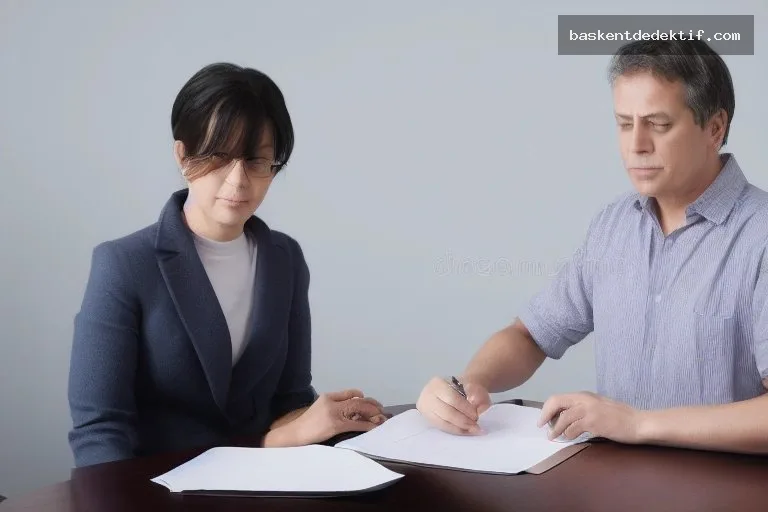 Dedektif boşanma davası delil belgelerini büyüteçle inceliyor