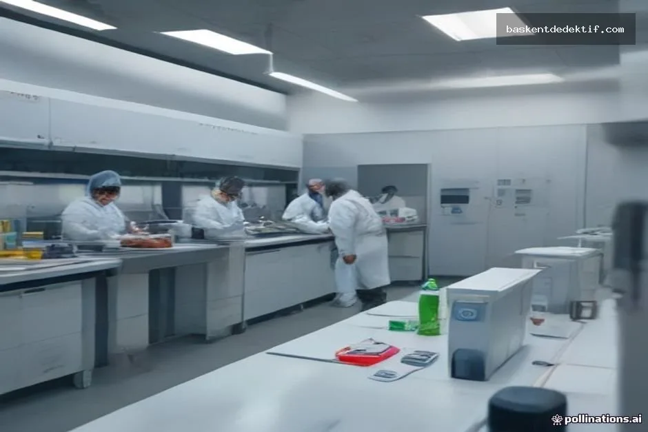 Merkez Dedektif Modern laboratuvarda çalışan güvenli gıda araştırmacılarının detektif ekibi