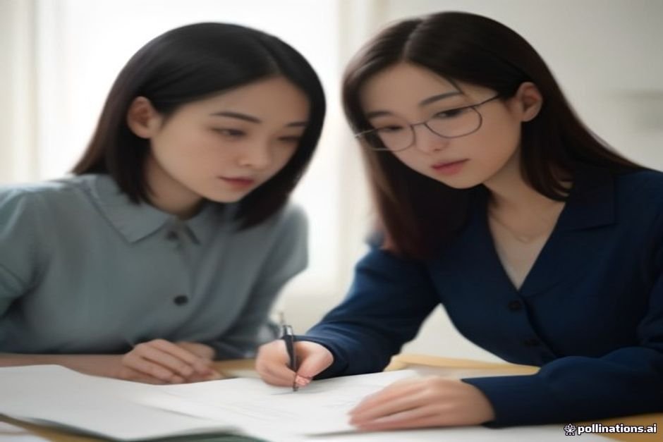 İki araştırmacı profesyonel bir ortamda eş araştırma üzerinde çalışıyor