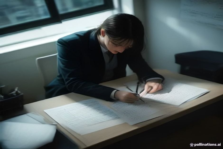 Ofisinde dosya inceleyen profesyonel Çorum özel dedektif çalışırken