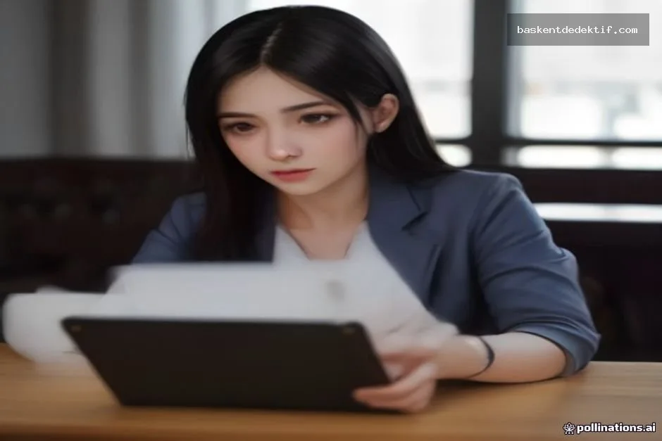 Denizli’de profesyonel dedektif çalışan modern bir kafe ortamında tablet üzerinde incelenen gizemli