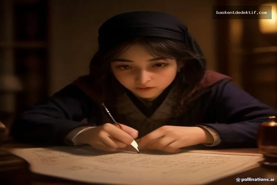 Ottoman detective in Diyarbakır’s historic bazaar examining a bloodstained document under lantern