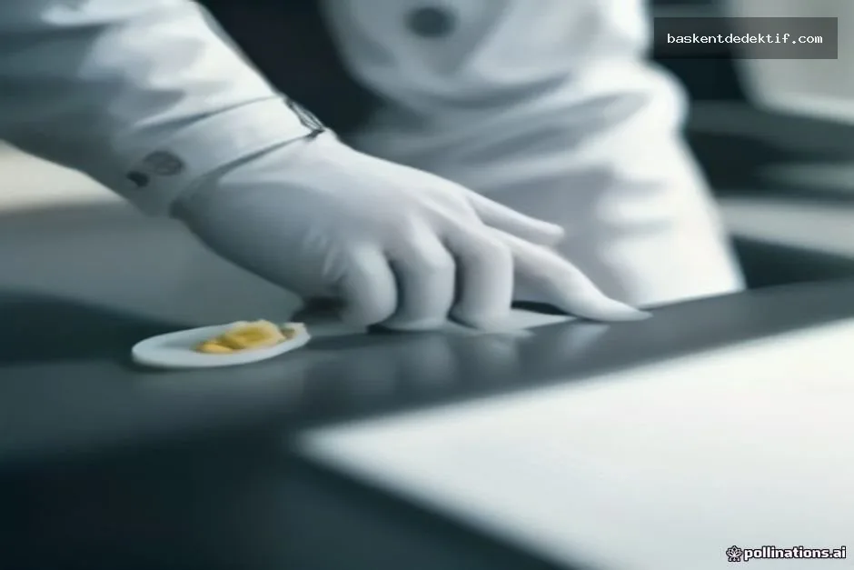 Bir laboratuvar ortamında mikroskop altında yemek güvenliği kontrolü yapan profesyonel bir yemek