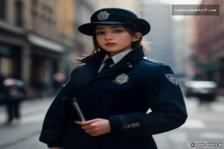 Mersin Erdemli Dedektif üniformalı polis, şehir sokağında