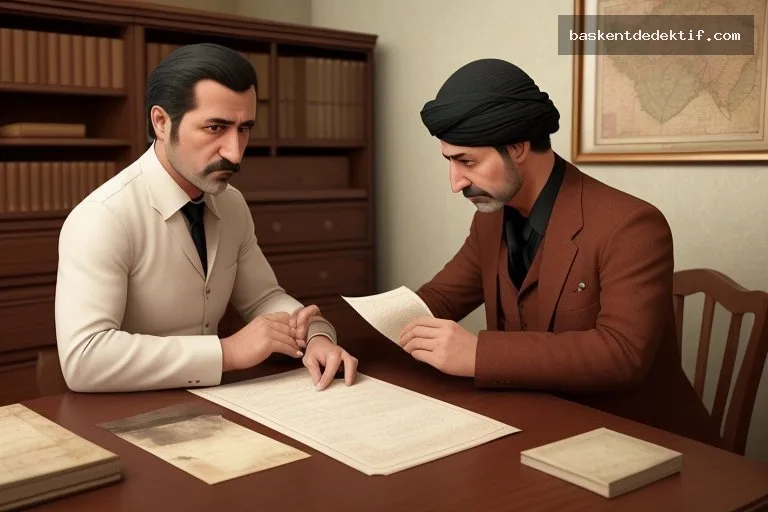 Erzurum dedektif ofisinde detektif dosyası inceliyor