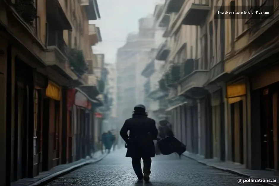 İstiklal Caddesinde yürüyen İstanbul Beyoğlu Dedektif şık bir plan