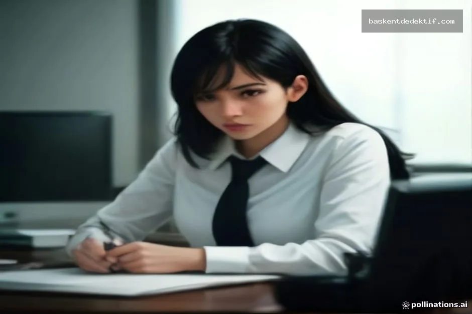Modern ofiste büyüteçle ipuçlarını inceleyen Kepez dedektif
