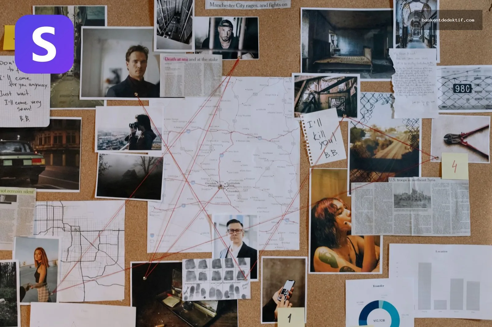 Dedektif Kırşehir’in ipuçlarını bağladığı suç tahtası