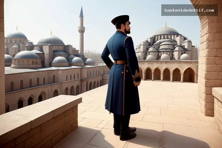 Selçuklu Dedektif, cami avlusunda Osmanlı üniforması