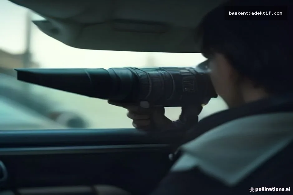 Araç içinden telefoto lensle fotoğraf çeken Antalya Konyaaltı dedektif