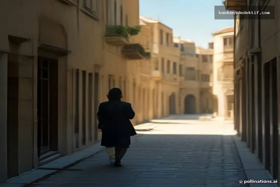 Şanlıurfa sokaklarında eski bir binayı inceleyen Şanlıurfa dedektif