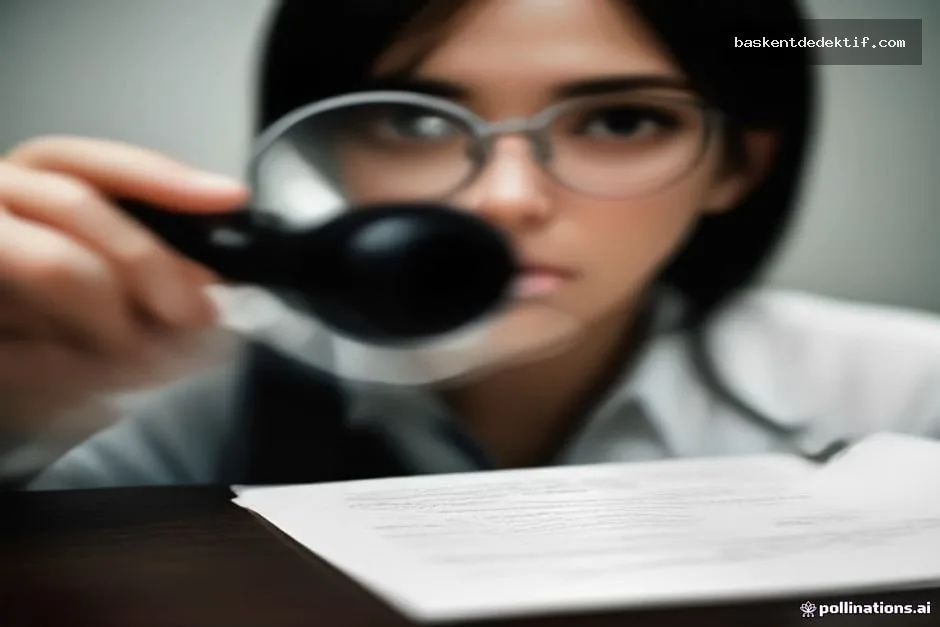 Dedektif Detektif bir belgede detayları inceleyen gözlemciyle gizemli bir arama sahnesi