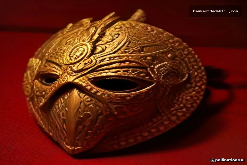 Çorum Sungurlu dedektif maske detaylı incelikli karınca çizgili, tarihi Türk maske folklor